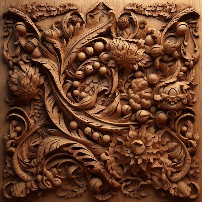 Patterns and decorations (Panel 2, PATTERN_1850) 3D models for cnc